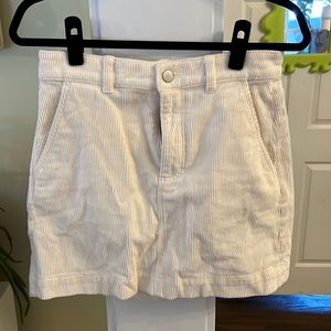 Everlane White Corduroy Skirt